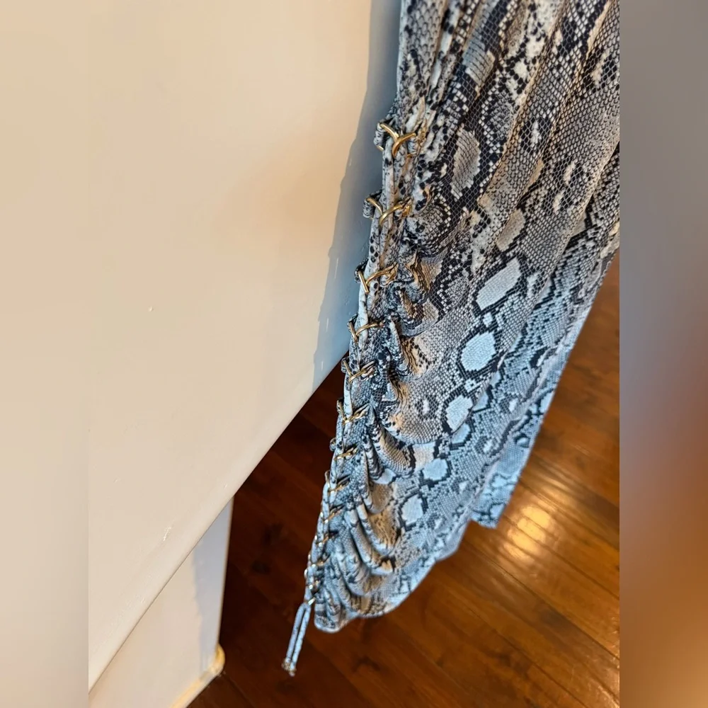 Michael Kors Black and Cream Patterned Dress XS